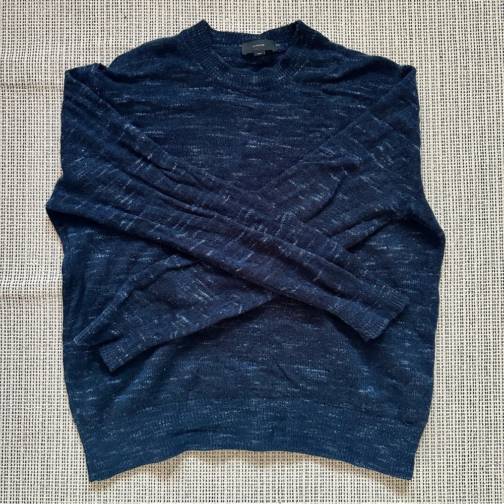 Vince Men Space Dye Wool-Cashmere Crew Neck Sweater Medium